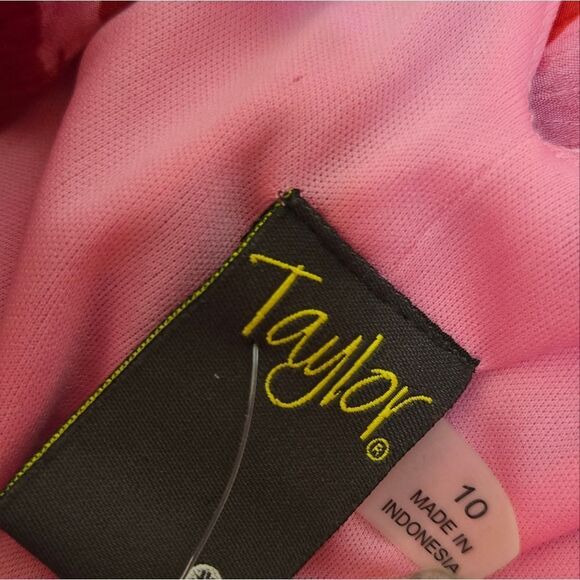 NEW Taylor pink and red printed ditzy Yoryu jaquard midi maxi dress 10‎ - Picture 5 of 10